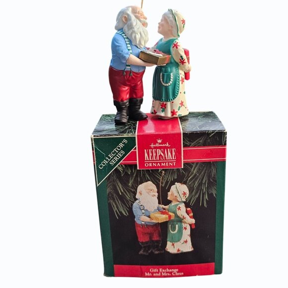 Hallmark Other - 1992 Hallmark The Gift Exchange Mr & Mrs Claus Series Keepsake Ornament # 7  Box
